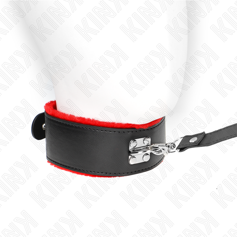 Alternative view of KINK - NECKLACE WITH BELT 116 CM WITH RED LEATHER STRAP ADJUSTABLE 40-48 CM X 6 CM