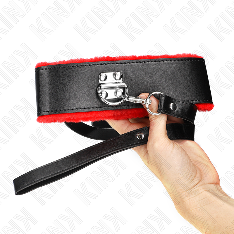 KINK - NECKLACE WITH BELT 116 CM WITH RED LEATHER STRAP ADJUSTABLE 40-48 CM X 6 CM - Bild 4