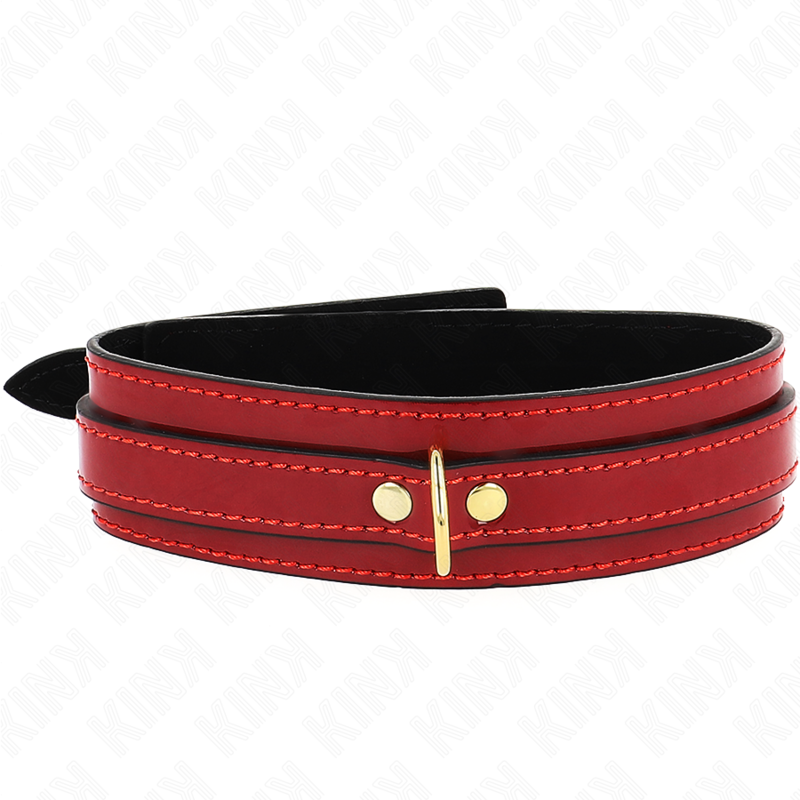Alternative view of KINK - WINE RED ADJUSTABLE NECKLACE WITH GOLDEN DETAILS 29-42.5 CM X 4 CM