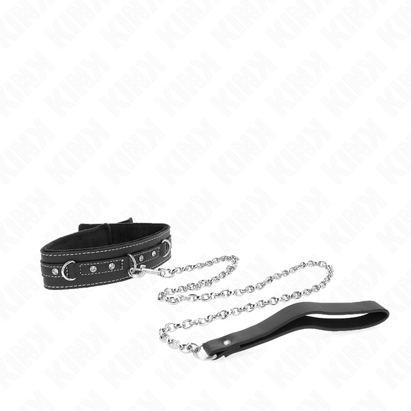 Alternative view of KINK - PVC LEATHER NECKLACE WITH BELT 105 CM RHINESTONE RIVET 41.5 X 4 CM