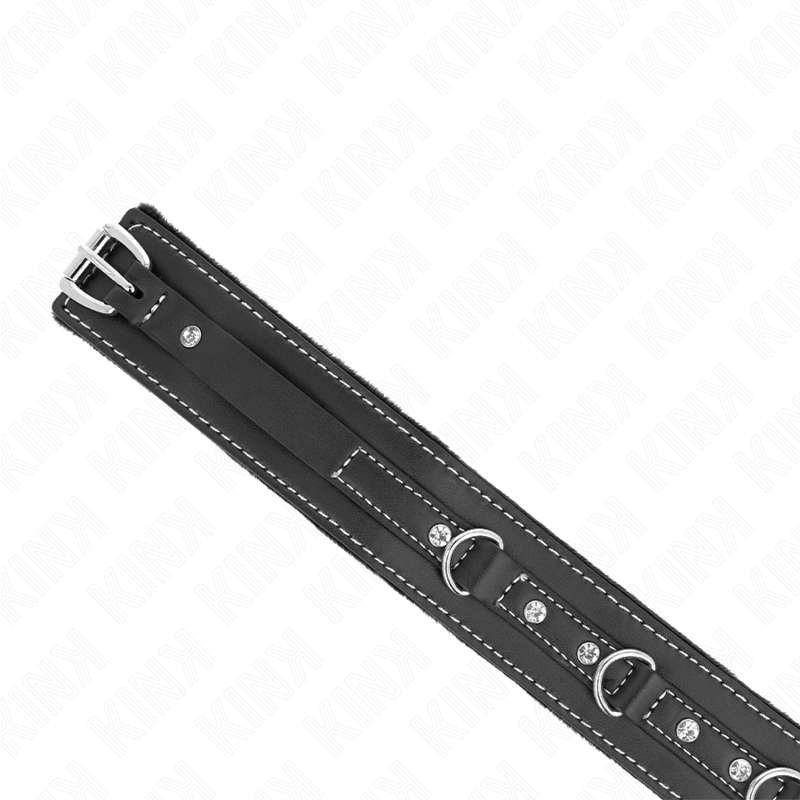KINK - PVC LEATHER NECKLACE WITH BELT 105 CM RHINESTONE RIVET 41.5 X 4 CM - Bild 4