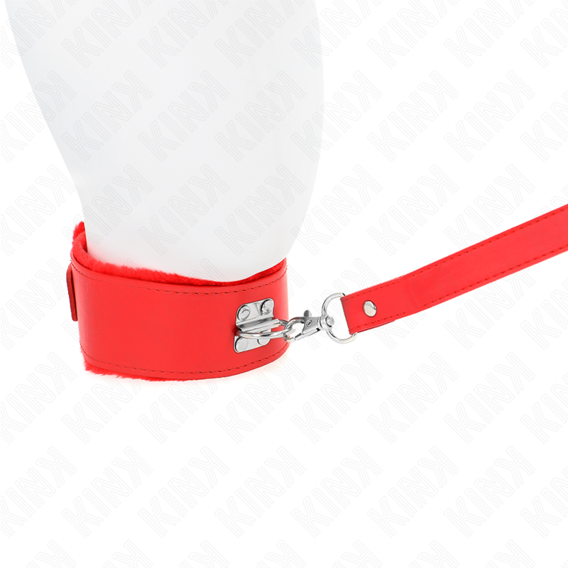 KINK - NECKLACE WITH LEASH 116 CM WITH SILVER STUDS MODEL 4 RED ADJUSTABLE 40-48 CM X 6 CM - Bild 3