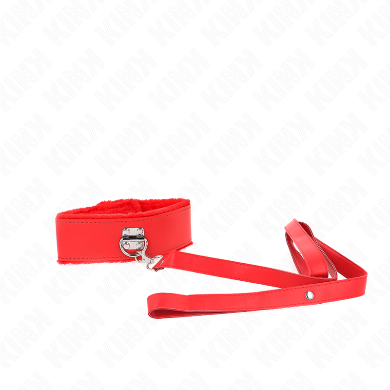 KINK - NECKLACE WITH LEASH 116 CM WITH SILVER STUDS MODEL 4 RED ADJUSTABLE 40-48 CM X 6 CM - Bild 4