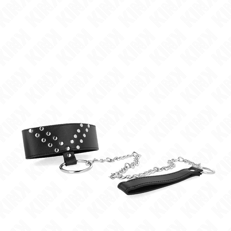 Alternative view of KINK - NECKLACE WITH BELT 65 CM WITH V RIVET ADJUSTABLE 36-43 CM X 5 CM