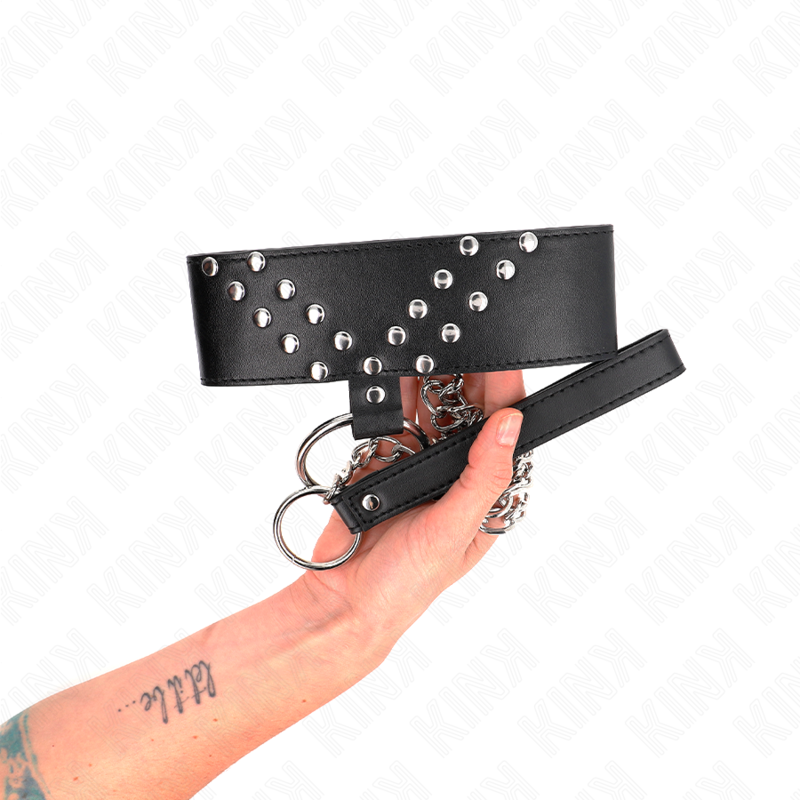 KINK - NECKLACE WITH BELT 65 CM WITH V RIVET ADJUSTABLE 36-43 CM X 5 CM - Bild 4