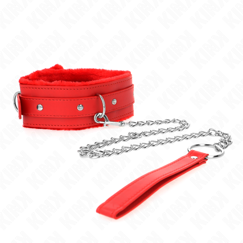 KINK - COLLAR WITH LEASH 65 CM WITH RESTRICTIONS RED 36-42 CM X 5.5 CM - Bild 4