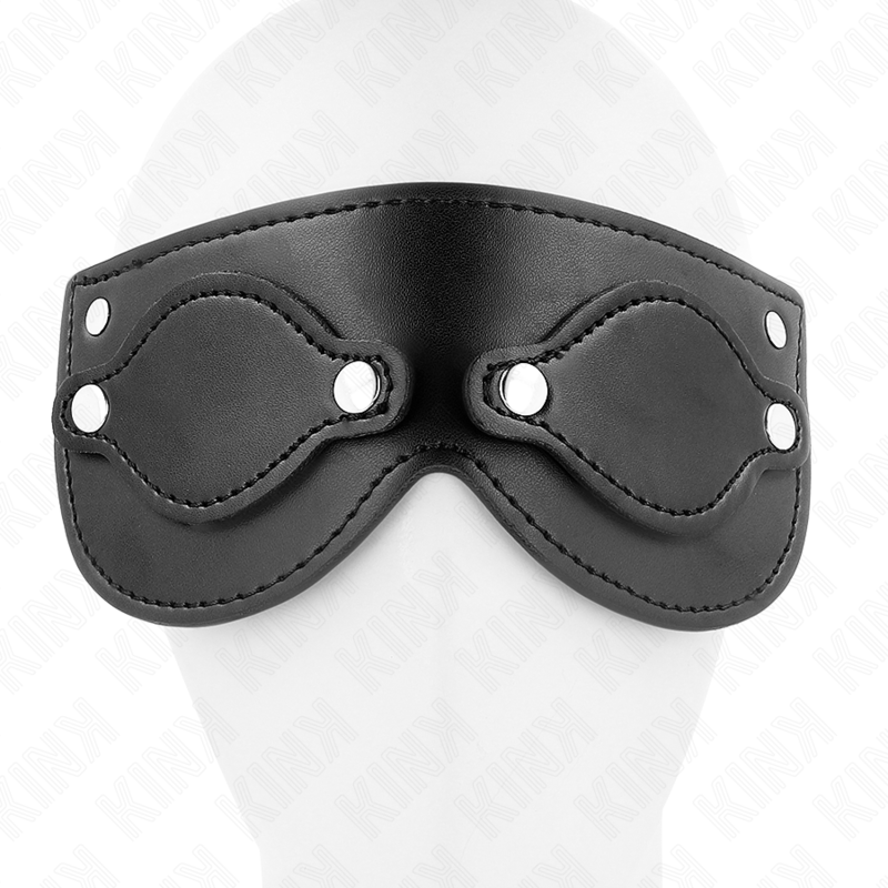 KINK - LEATHERETTE MASK WITH DETACHABLE EYE COVERS 22 x 9 CM - Bild 4