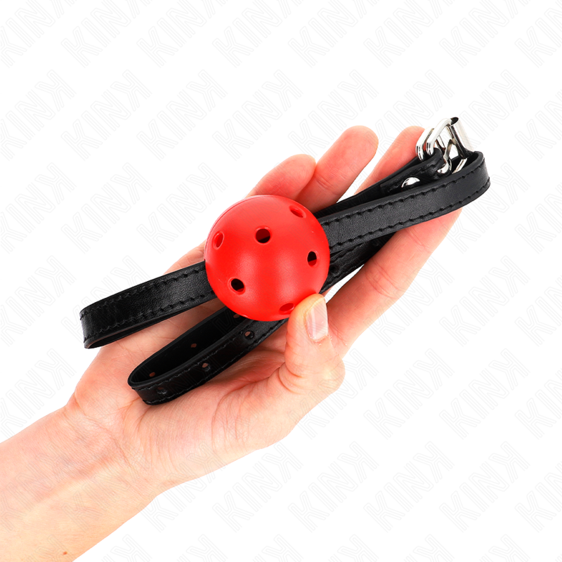 KINK - SIMPLICITY RED BREATHABLE 4.5 CM BALL GAG 62 x 1.5 CM - Bild 4