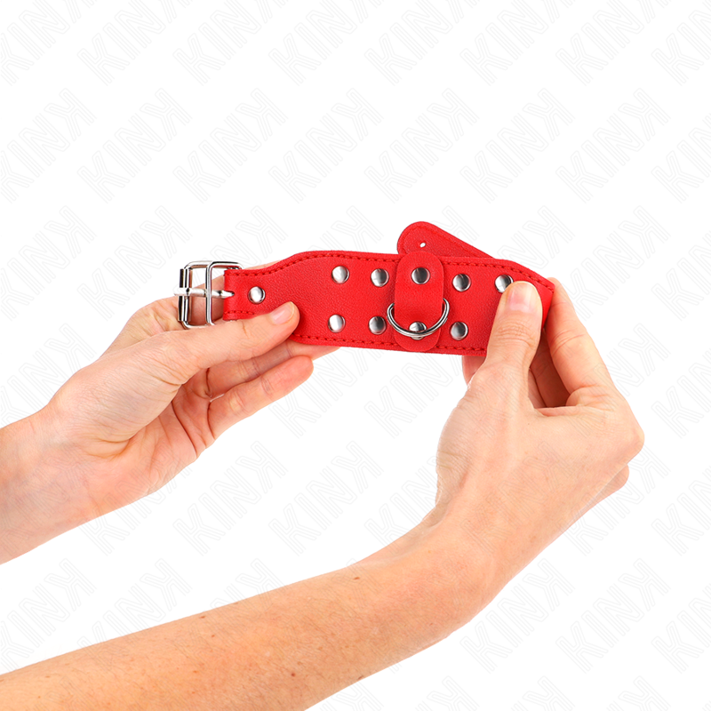 KINK - WRISTBANDS WITH DOUBLE LINE OF ADJUSTABLE STUDS RED - Bild 3