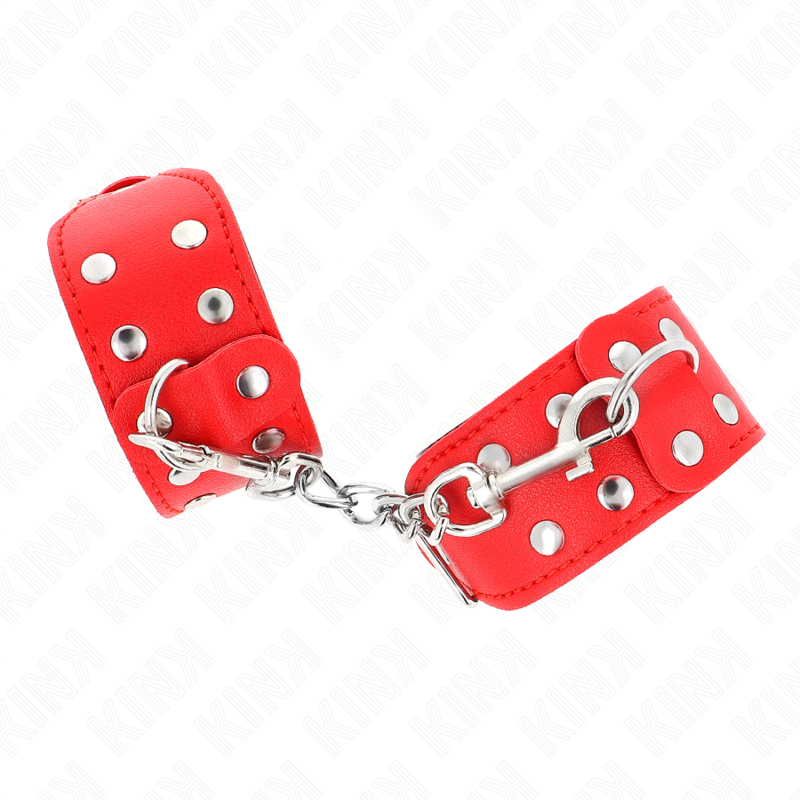 KINK - WRISTBANDS WITH DOUBLE LINE OF ADJUSTABLE STUDS RED - Bild 4