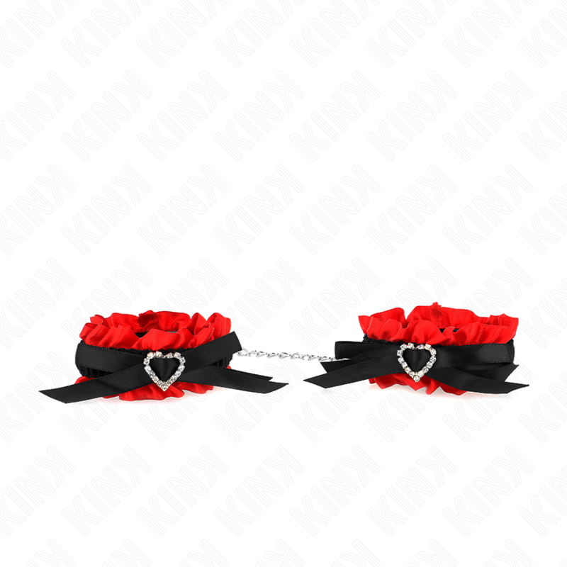 Alternative view of KINK - LACE ELASTIC WRIST RESTRAINTS RED HEART DETAILS ADJUSTABLE 22-35 CM