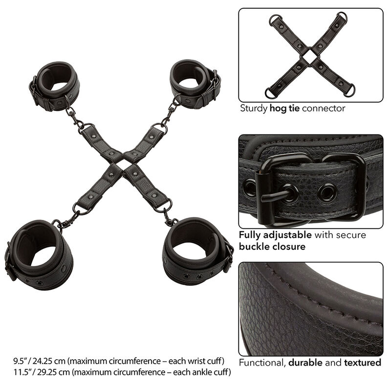 CALEXOTICS - NOCTURNAL HOG TIE CONNECTOR CUERO AJUSTABLE BLACK - Bild 3