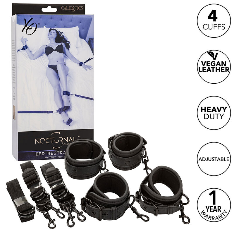 Alternative view of CALEXOTICS - NOCTURNAL BED RESTRAINTS LEATHER ADJUSTABLE BLACK