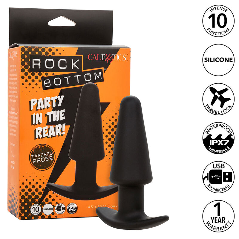 CALEXOTICS - ROCK BOTTOM TAPERED ANAL PLUG 10 VIBRACIONES SILICONE BLACK - Bild 10