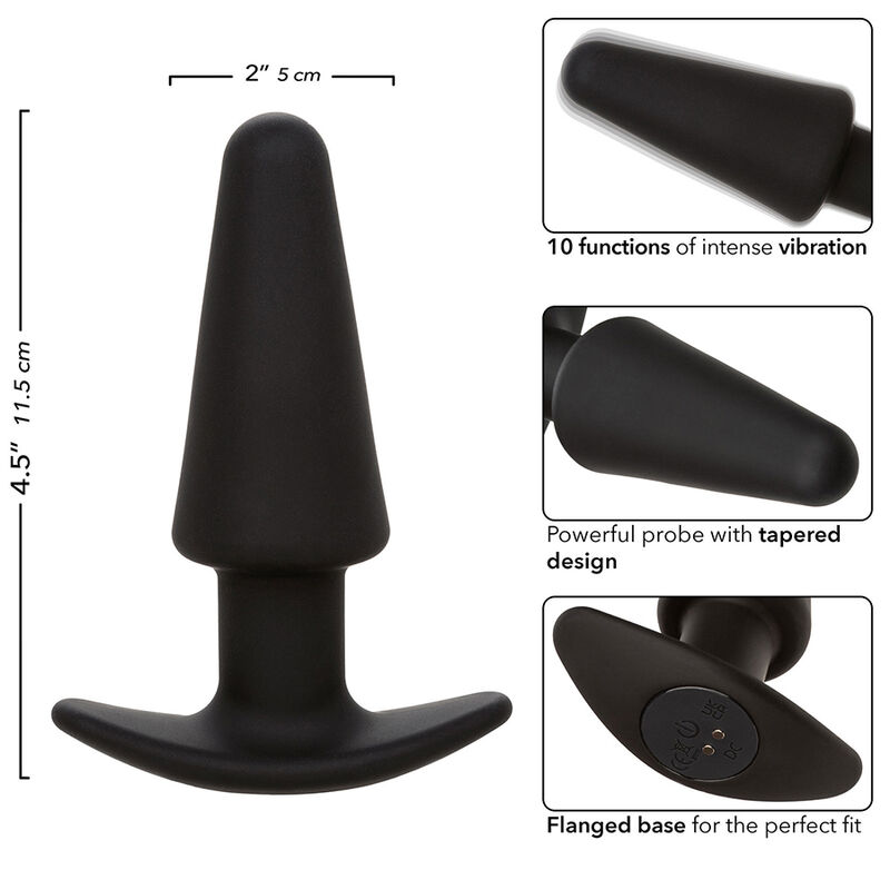 CALEXOTICS - ROCK BOTTOM TAPERED ANAL PLUG 10 VIBRACIONES SILICONE BLACK - Bild 7