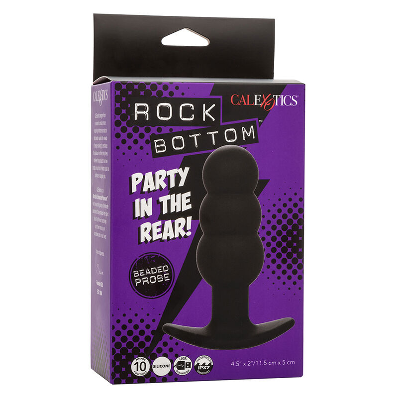 CALEXOTICS - ROCK BOTTOM BEADED ANAL PLUG 10 VIBRATIONS SILICONE BLACK - Bild 5