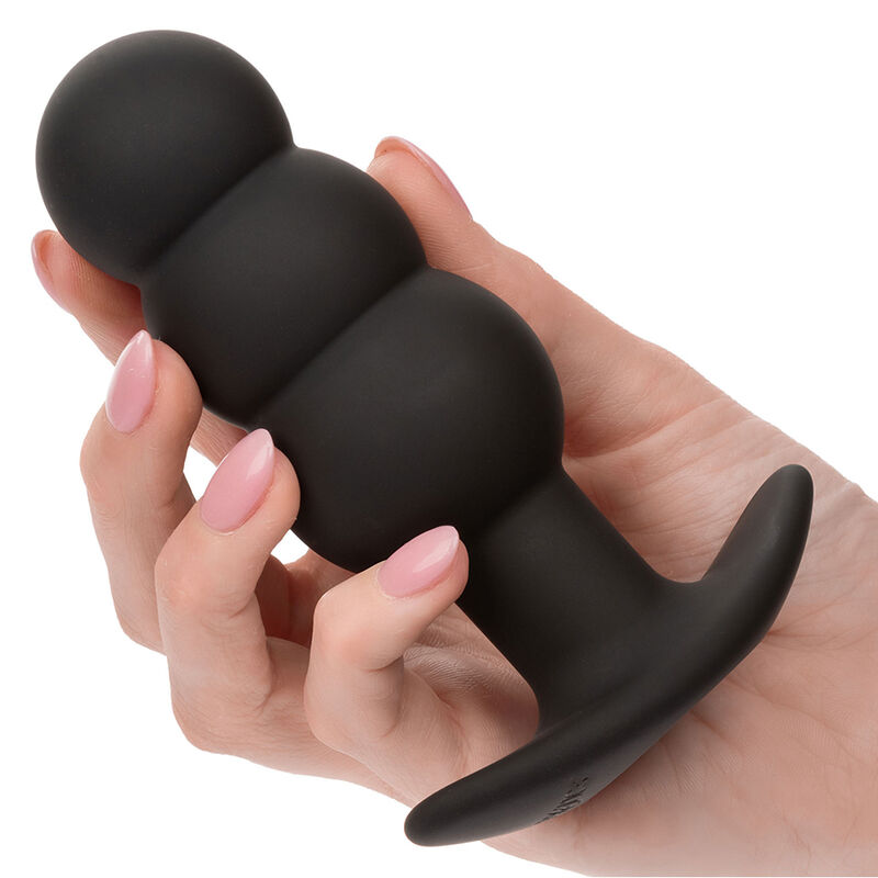 CALEXOTICS - ROCK BOTTOM BEADED ANAL PLUG 10 VIBRATIONS SILICONE BLACK - Bild 3