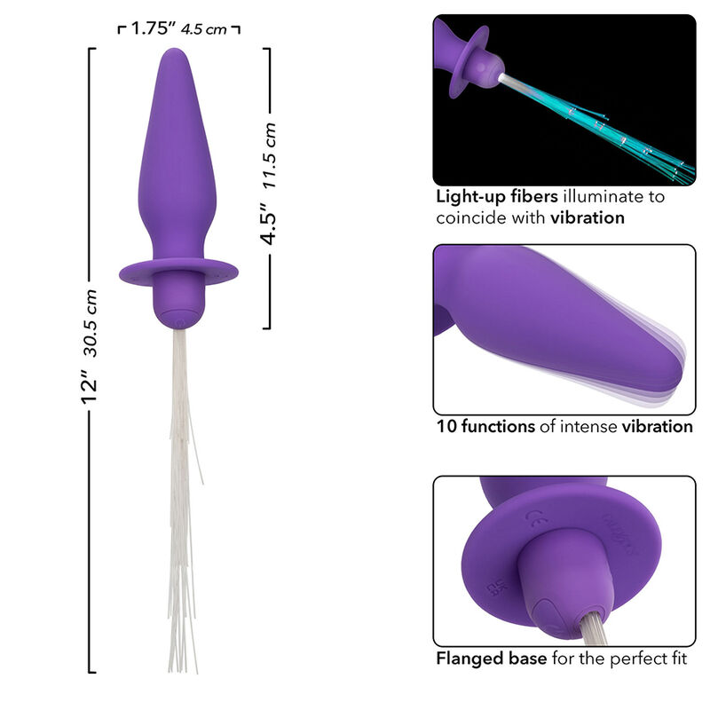 Alternative view of CALEXOTICS - SOUTHERN LIGHTS LIGHT UP ANAL PLUG 10 VIBRATIONS SILICONE PURPLE