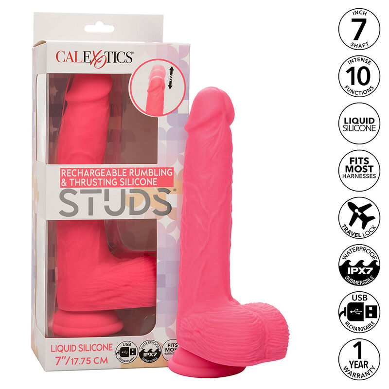 CALEXOTICS - STUDS REALISTIC VIBRATOR 10 VIBRATIONS PINK - Bild 10