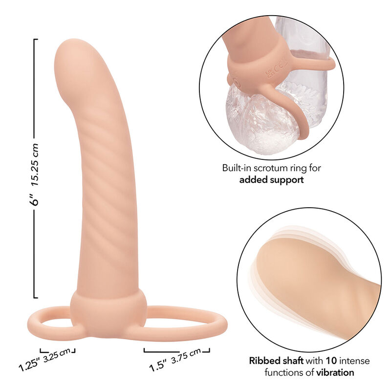 CALEXOTICS - MAXX RIBBED DUAL PENETRATOR 10 VIBRATIONS FLESH - Bild 4