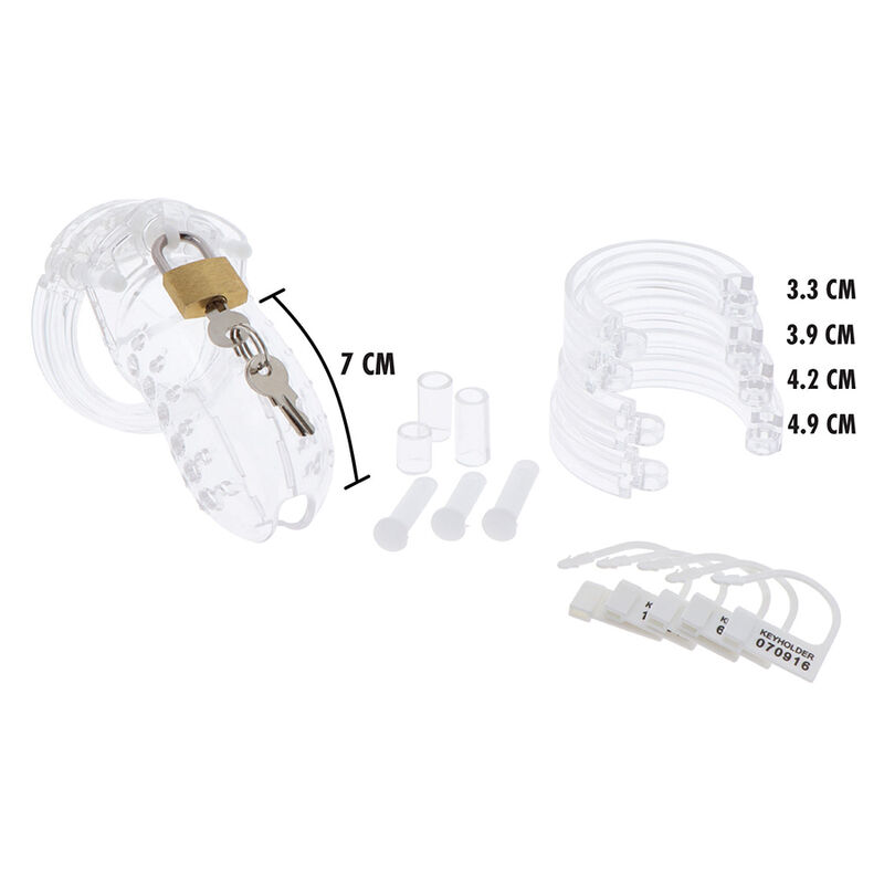 HIDDEN DESIRE - EXTREME CHASTITY COCK CAGE ACRYLIC ADJUSTABLE CLEAR - Bild 3