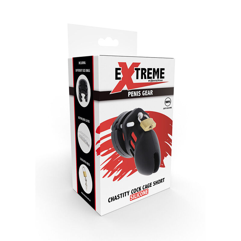 HIDDEN DESIRE - EXTREME CHASTITY COCK CAGE SILICONE SIZE S BLACK - Bild 5