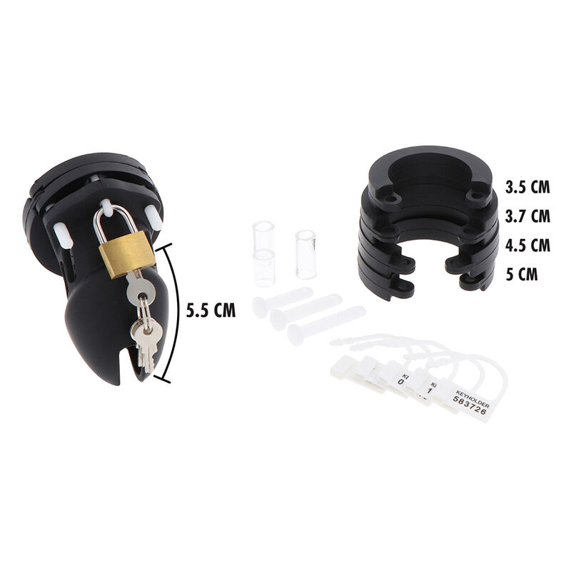 HIDDEN DESIRE - EXTREME CHASTITY COCK CAGE SILICONE SIZE S BLACK - Bild 3