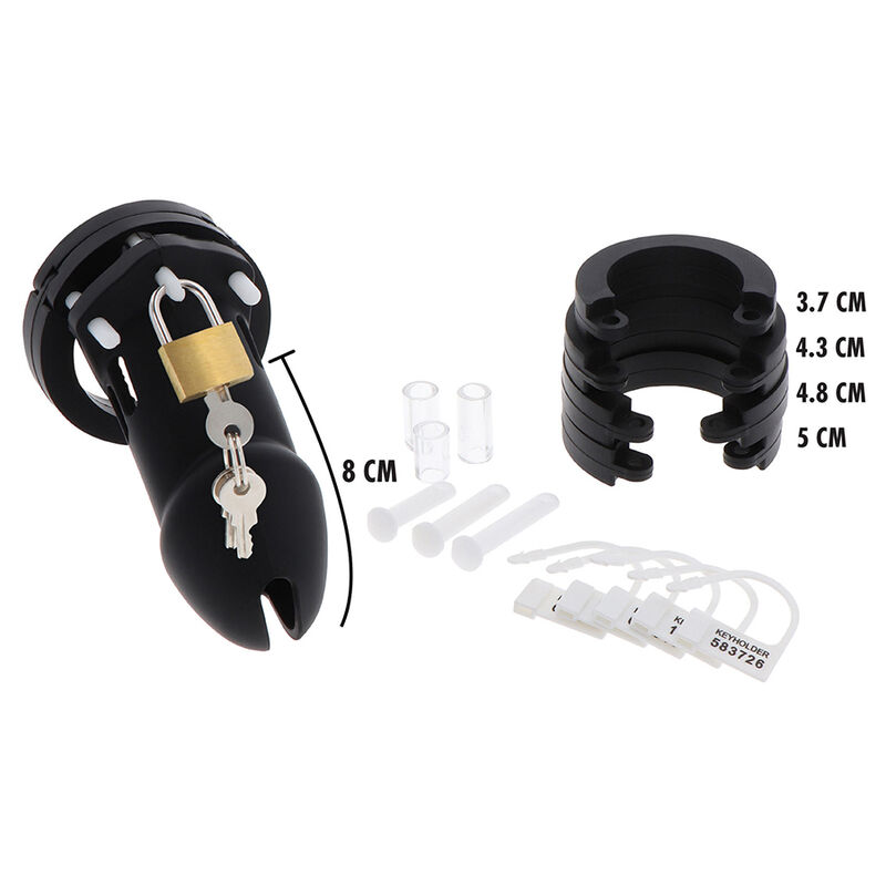 HIDDEN DESIRE - EXTREME CHASTITY COCK CAGE SILICONE SIZE L BLACK - Bild 3