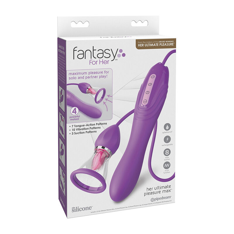 FANTASY FOR HER - ULTIMATE PLEASURE MAX SUCTION HOSE WITH STIMULATING TONGUE PURPLE - Bild 4