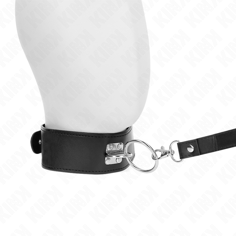 Alternative view of KINK - STUDDED LEASH 116 CM COLLAR WITH LEATHERETTE STRAP 50 X 5 CM