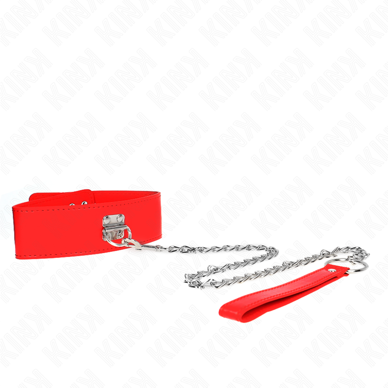 KINK - NECKLACE WITH BELT 65 CM WITH WIDE RED STRAP ADJUSTABLE 33.5-41 CM X 5 CM - Bild 3