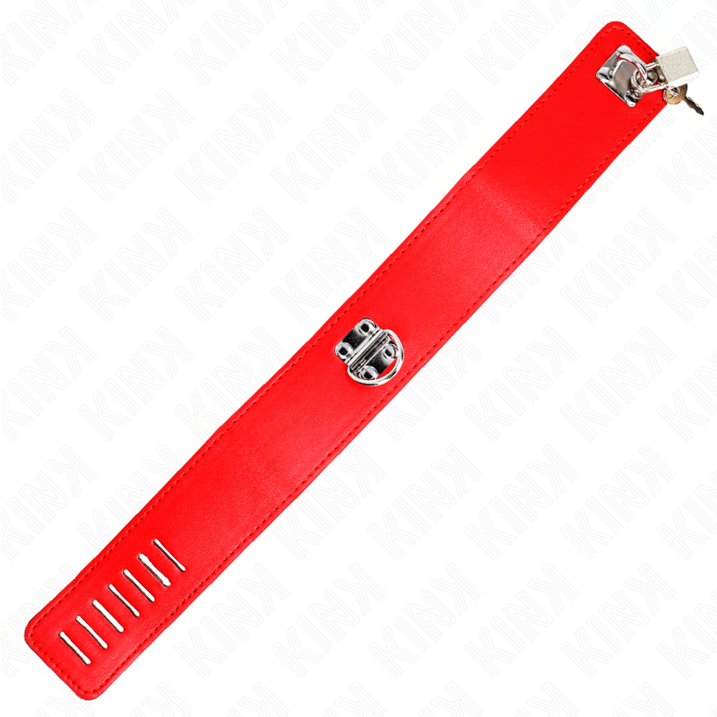 KINK - NECKLACE WITH BELT 65 CM WITH WIDE RED STRAP ADJUSTABLE 33.5-41 CM X 5 CM - Bild 6