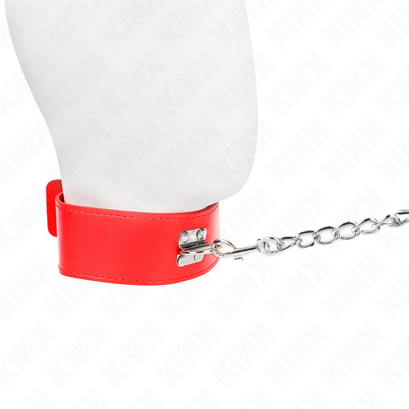 KINK - NECKLACE WITH BELT 65 CM WITH WIDE RED STRAP ADJUSTABLE 33.5-41 CM X 5 CM - Bild 5