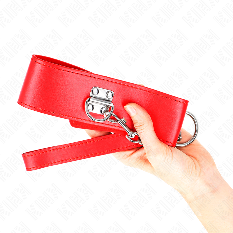 KINK - NECKLACE WITH BELT 65 CM WITH WIDE RED STRAP ADJUSTABLE 33.5-41 CM X 5 CM - Bild 4