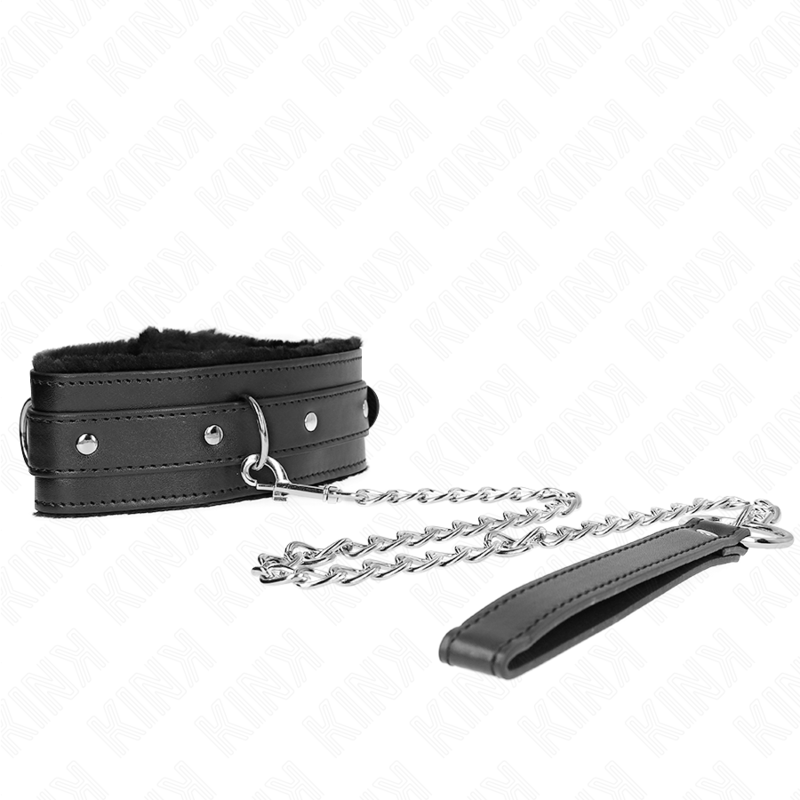 Alternative view of KINK - COLLAR WITH LEASH 65 CM WITH RESTRICTIONS BLACK 36-42 CM X 5.5 CM