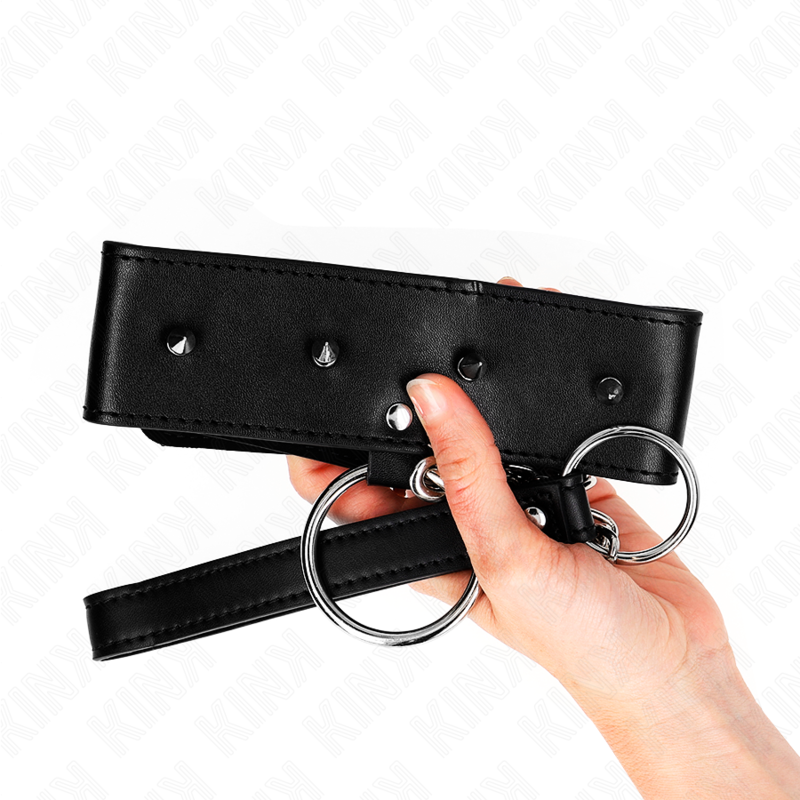KINK - NECKLACE 65 CM WITH LEASH WITH SILVER STUDS MODEL 2 ADJUSTABLE 36-43 CM X 5 CM - Bild 6