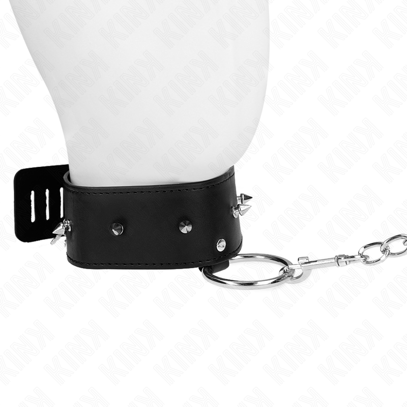 KINK - NECKLACE 65 CM WITH LEASH WITH SILVER STUDS MODEL 2 ADJUSTABLE 36-43 CM X 5 CM - Bild 3