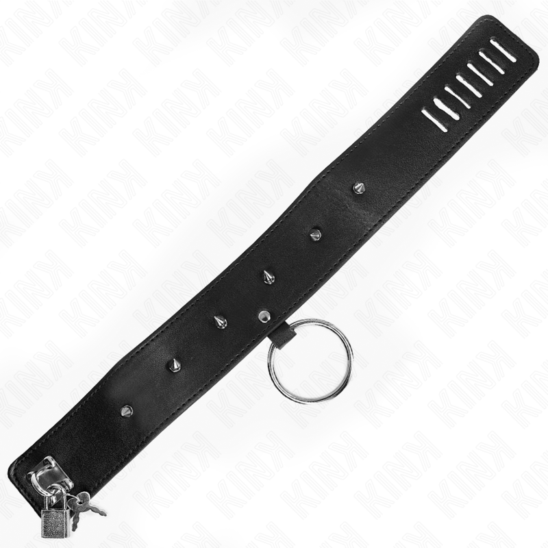 KINK - NECKLACE 65 CM WITH LEASH WITH SILVER STUDS MODEL 2 ADJUSTABLE 36-43 CM X 5 CM - Bild 5
