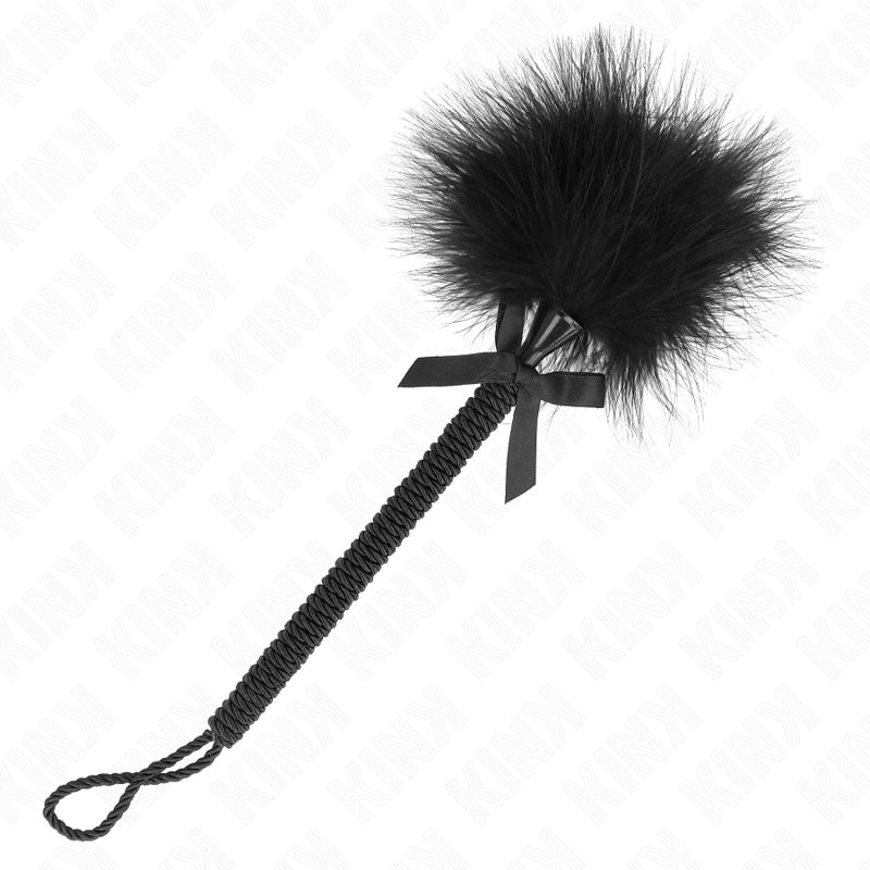 Alternative view of KINK - NYLON ROPE WAND WITH TICKLE FEATHERS AND BLACK BOW 25 CM