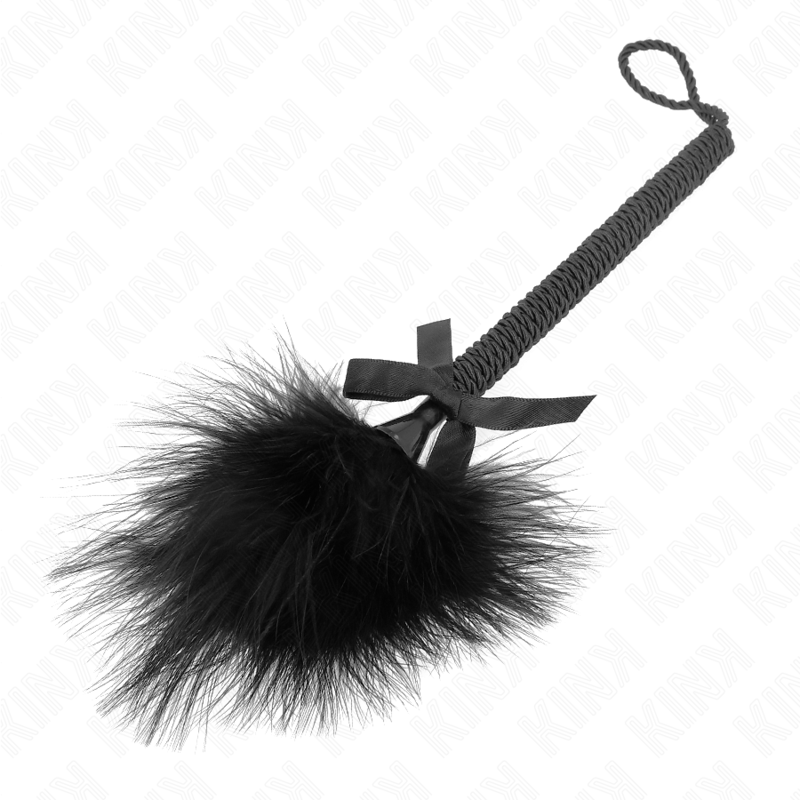 KINK - NYLON ROPE WAND WITH TICKLE FEATHERS AND BLACK BOW 25 CM - Bild 5