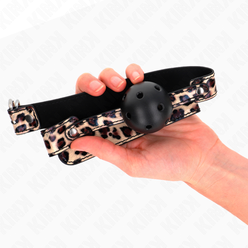 KINK - LEOPARD BREATHABLE BALL 4.5 CM GAG 65 x 2.5 CM - Bild 5