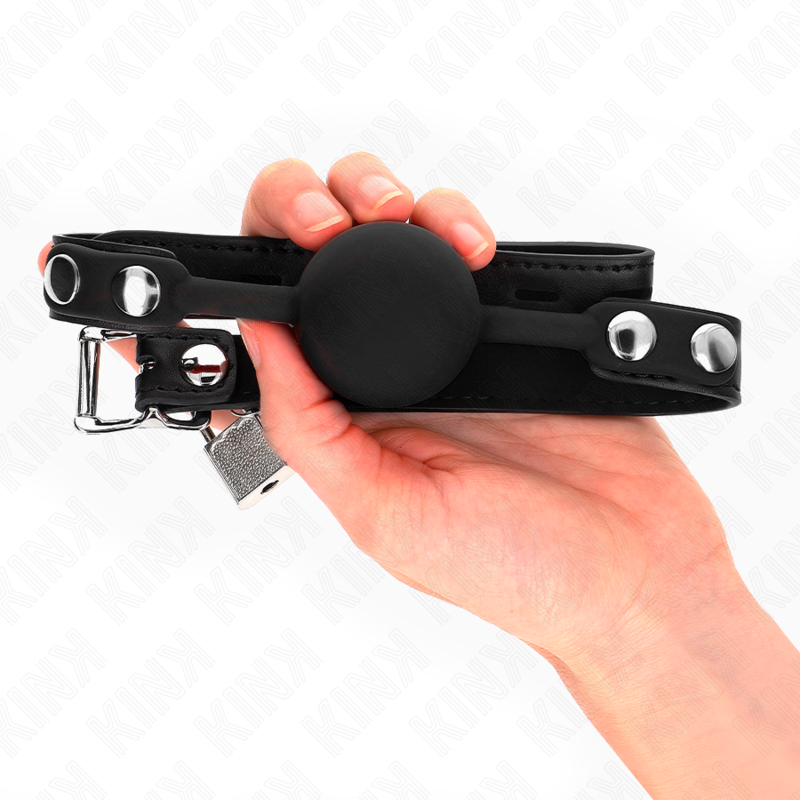 KINK - MODEL 1 SILICONE BALL 4 CM GAG WITH LOCK 60 x 2 CM - Bild 3