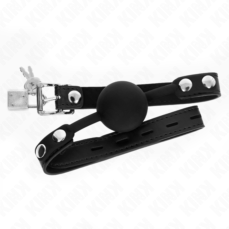 KINK - MODEL 1 SILICONE BALL 4 CM GAG WITH LOCK 60 x 2 CM - Bild 4