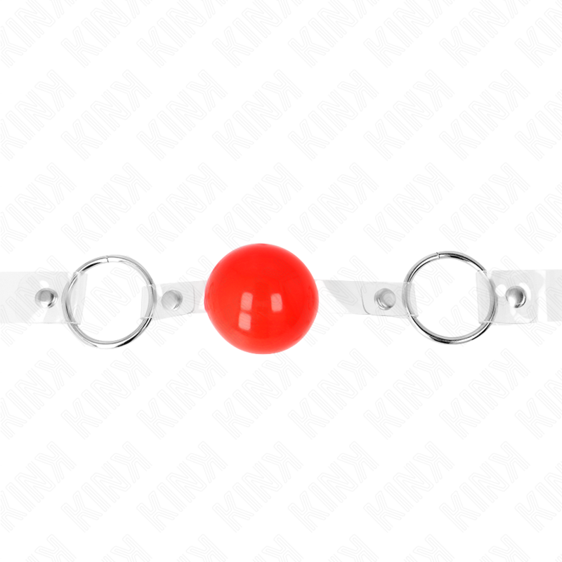 KINK - RED TRANSPARENT PVC BALL 4 CM GAG ADJUSTABLE - Bild 4