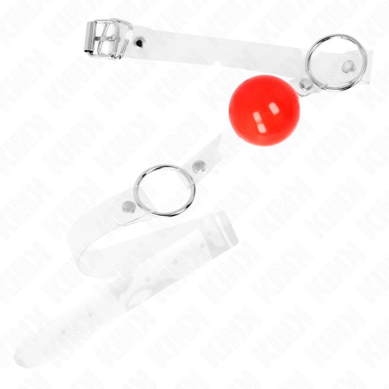 Alternative view of KINK - RED TRANSPARENT PVC BALL 4 CM GAG ADJUSTABLE