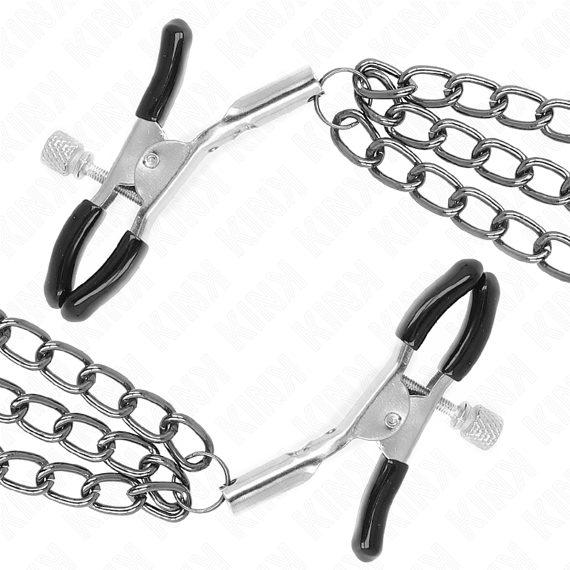 KINK - NIPPLE CLAMPS WITH 3 CHAINS BLACK 20/23/28 CM - Bild 4