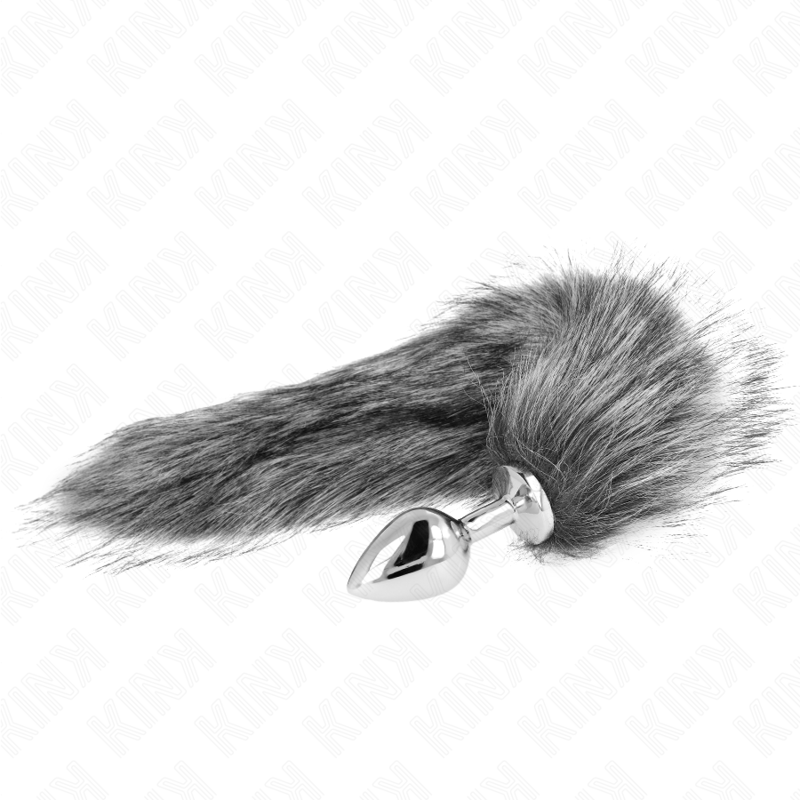 KINK - ANAL PLUG SIZE M 8 X 3.5 CM WITH SYNTHETIC TAIL 40 CM GREY - Bild 2