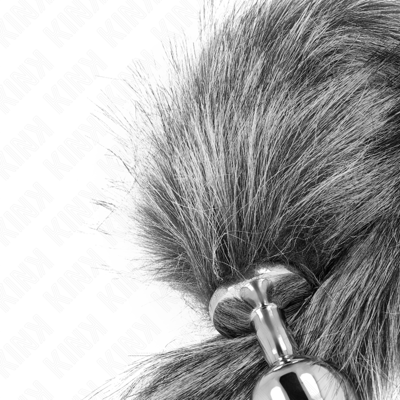 KINK - ANAL PLUG SIZE M 8 X 3.5 CM WITH SYNTHETIC TAIL 40 CM GREY - Bild 4