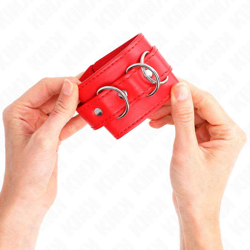 KINK - 3 D-RING WRIST RESTRAINTS ADJUSTABLE RED 17.5-25 CM X 6 CM - Bild 4