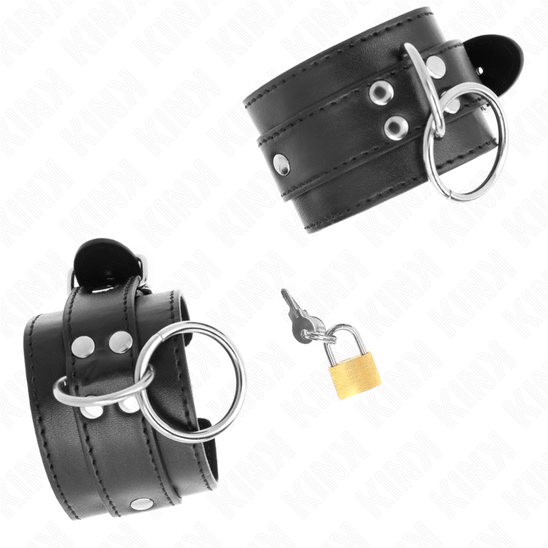 Alternative view of KINK - O-RING LOCKED WRIST RESTRAINTS BLACK ADJUSTABLE 20-28 CM X 5.5 CM